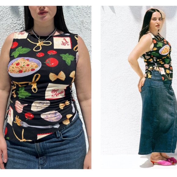 NWOT LISA SAYS GAH Black Buon Appetito Erin Tank - Picture 3 of 9